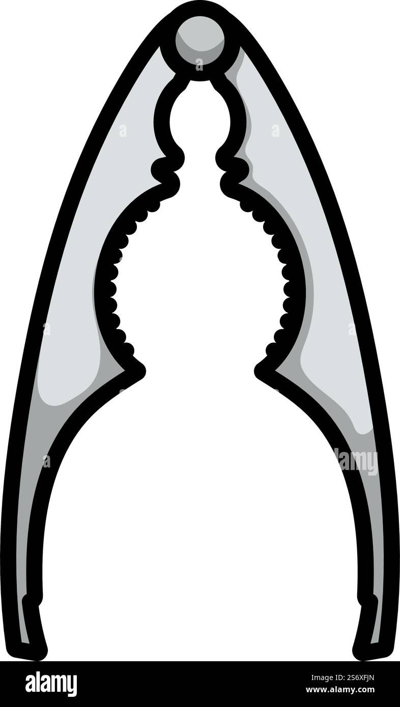 Nutcracker Pliers Icon. Editable Bold Outline With Color Fill Design. Vector Illustration. Stock Vector