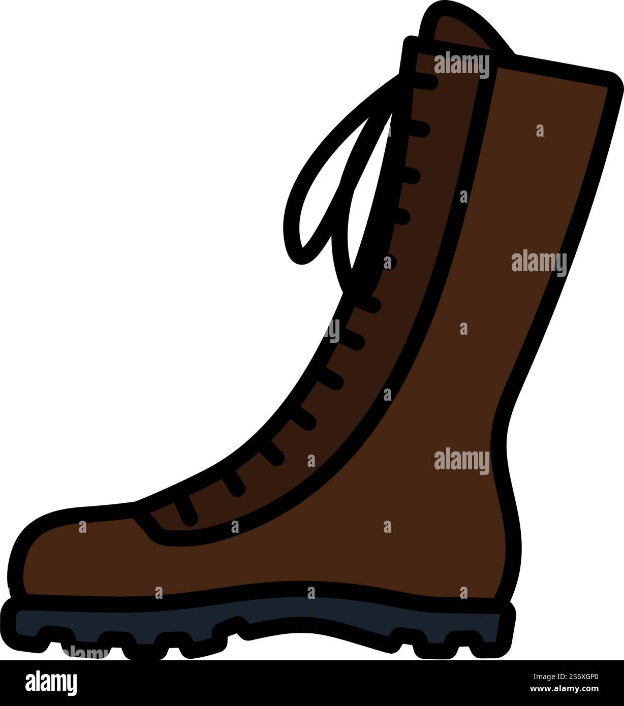 Hiking Boot Icon. Editable Bold Outline With Color Fill Design. Vector ...