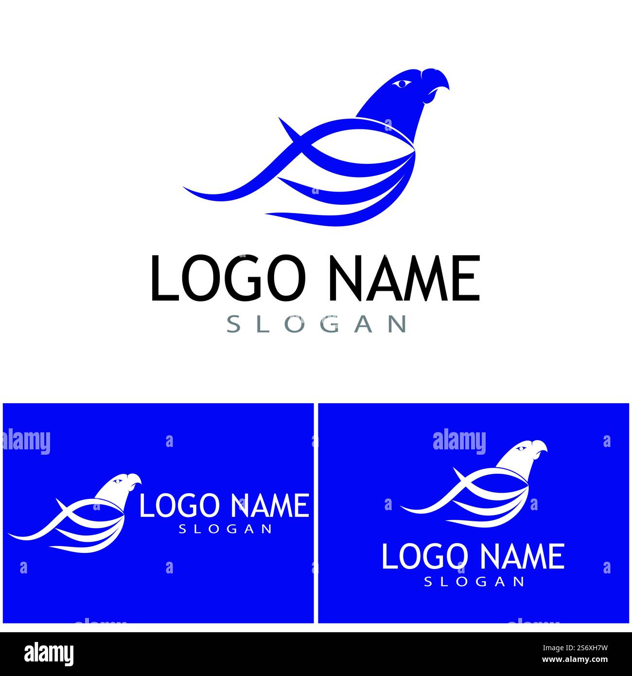 Falcon eagle birdWave Logo Template vector symbol Stock Vector