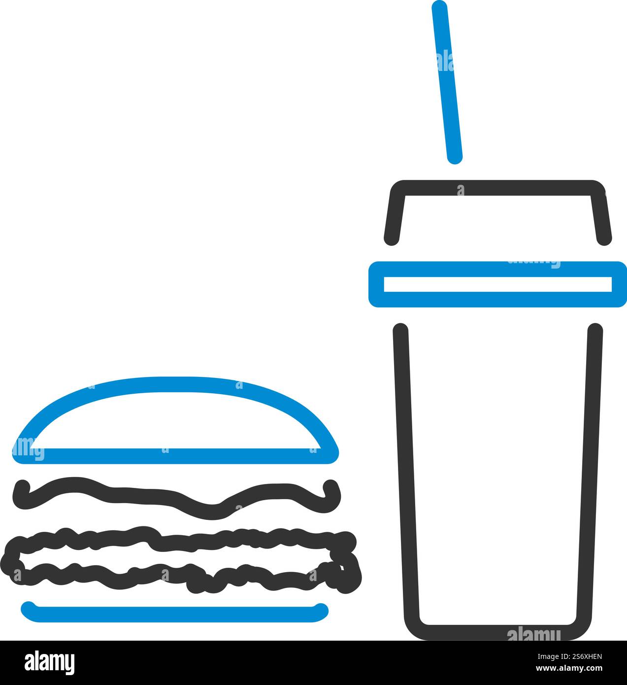 Fast Food Icon. Editable Bold Outline With Color Fill Design. Vector ...