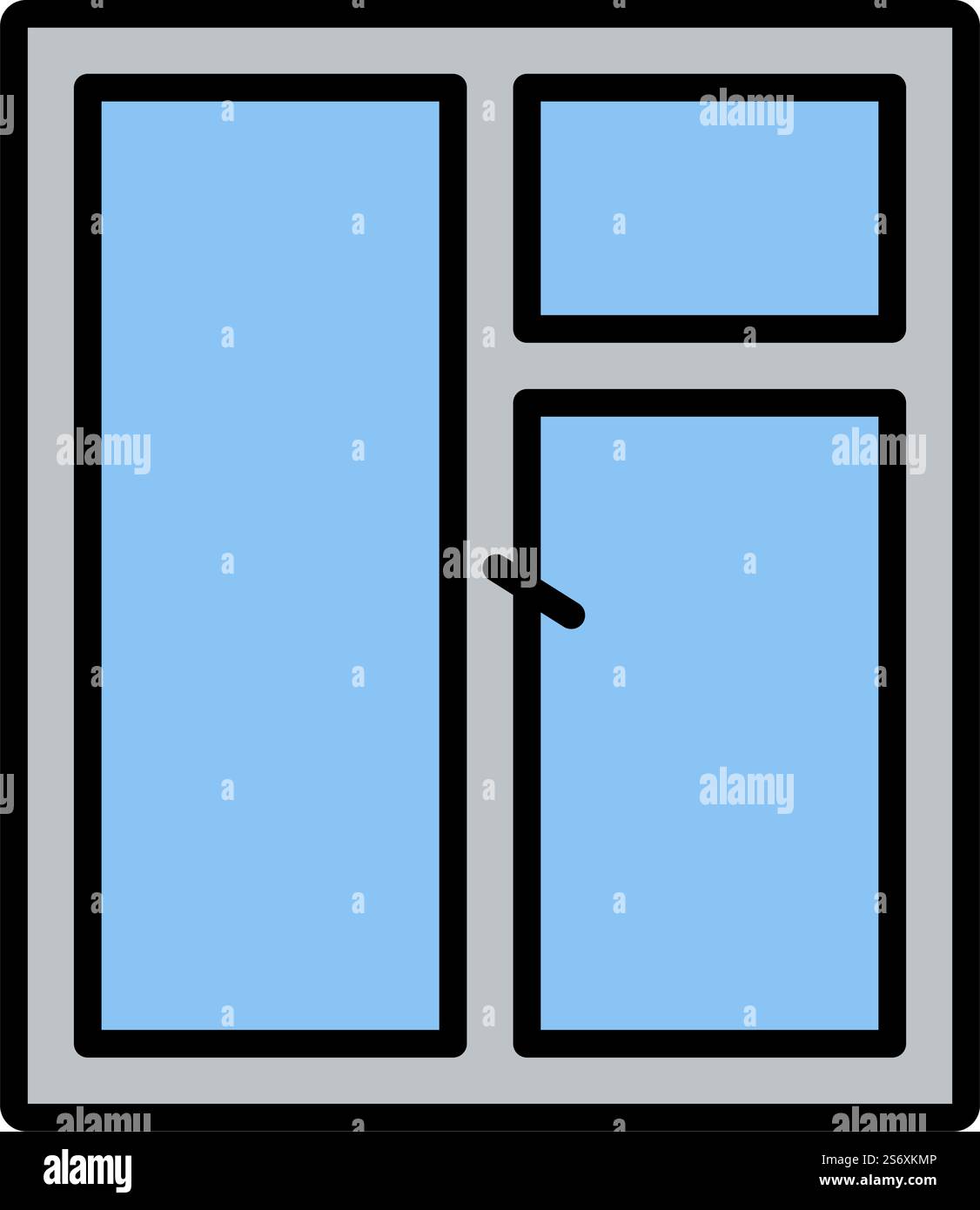 Icon Of Closed Window Frame. Editable Bold Outline With Color Fill ...