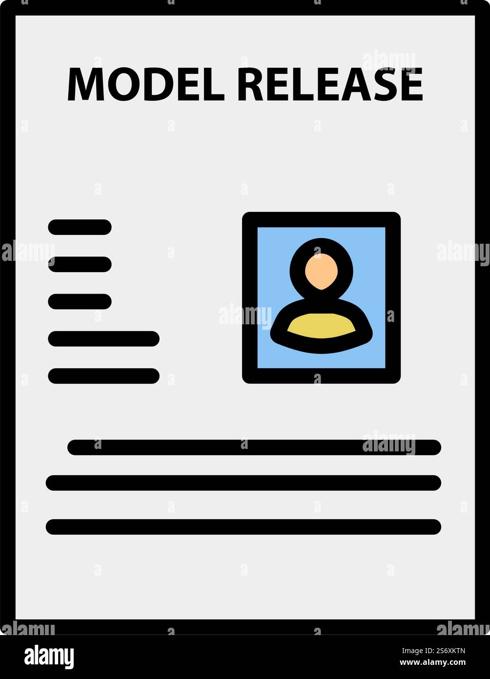Icon Of Model Release Document. Editable Bold Outline With Color Fill ...