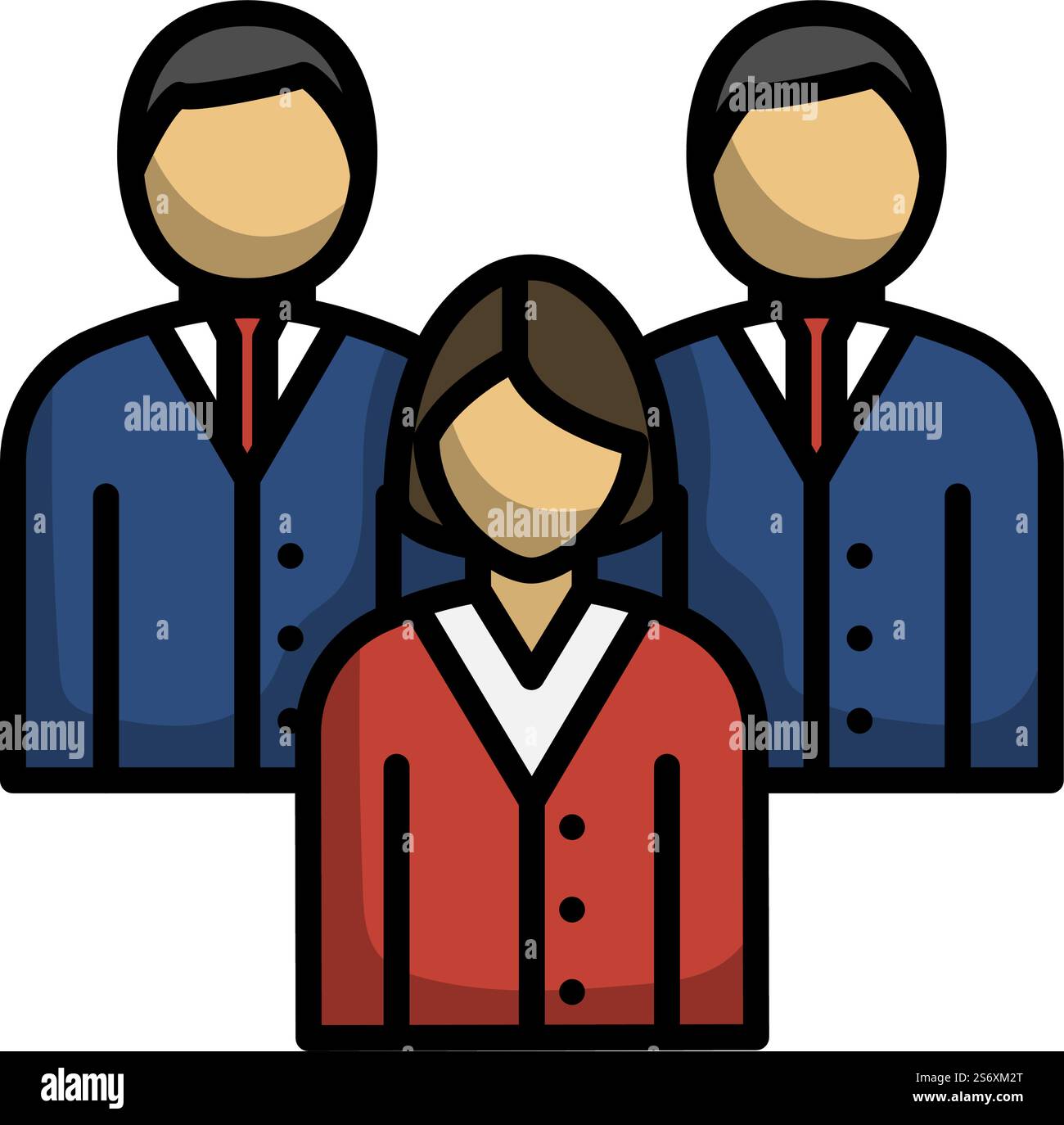Corporate Team Icon. Editable Bold Outline With Color Fill Design ...