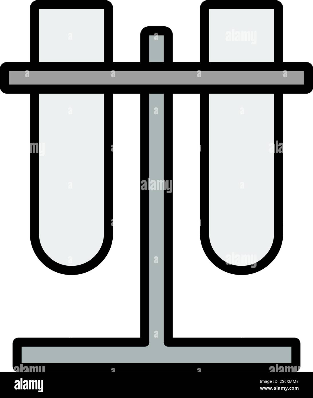 Lab Flasks Attached To Stand Icon. Editable Bold Outline With Color ...
