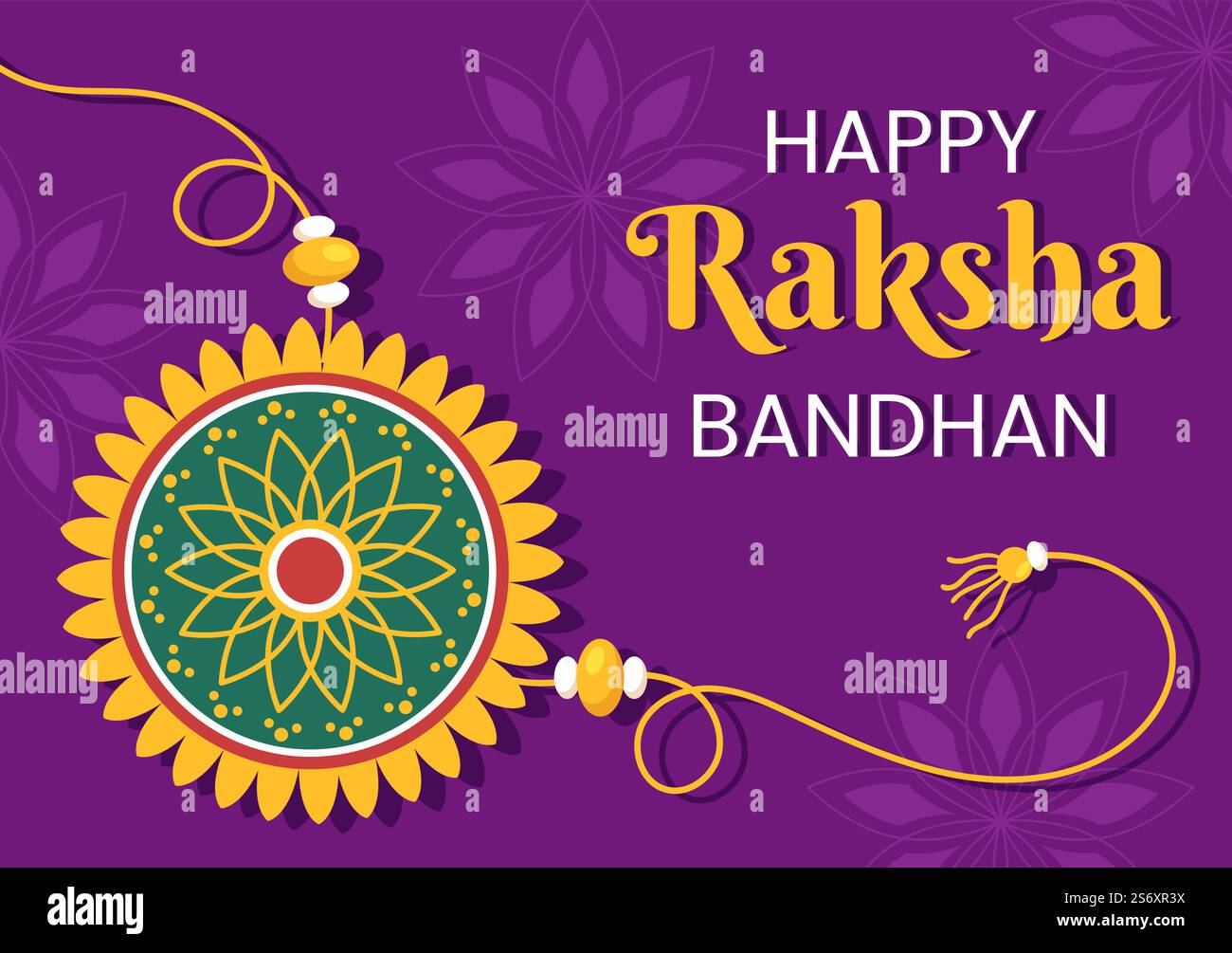 Happy Raksha Bandhan Cartoon Illustration with Sister Tying Rakhi on ...