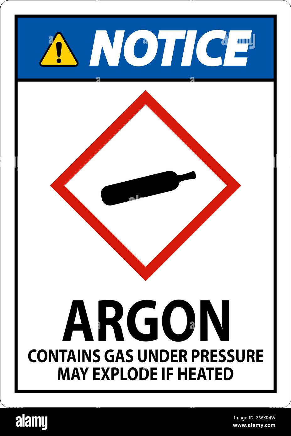 Notice Argon GHS Sign On White Background Stock Vector