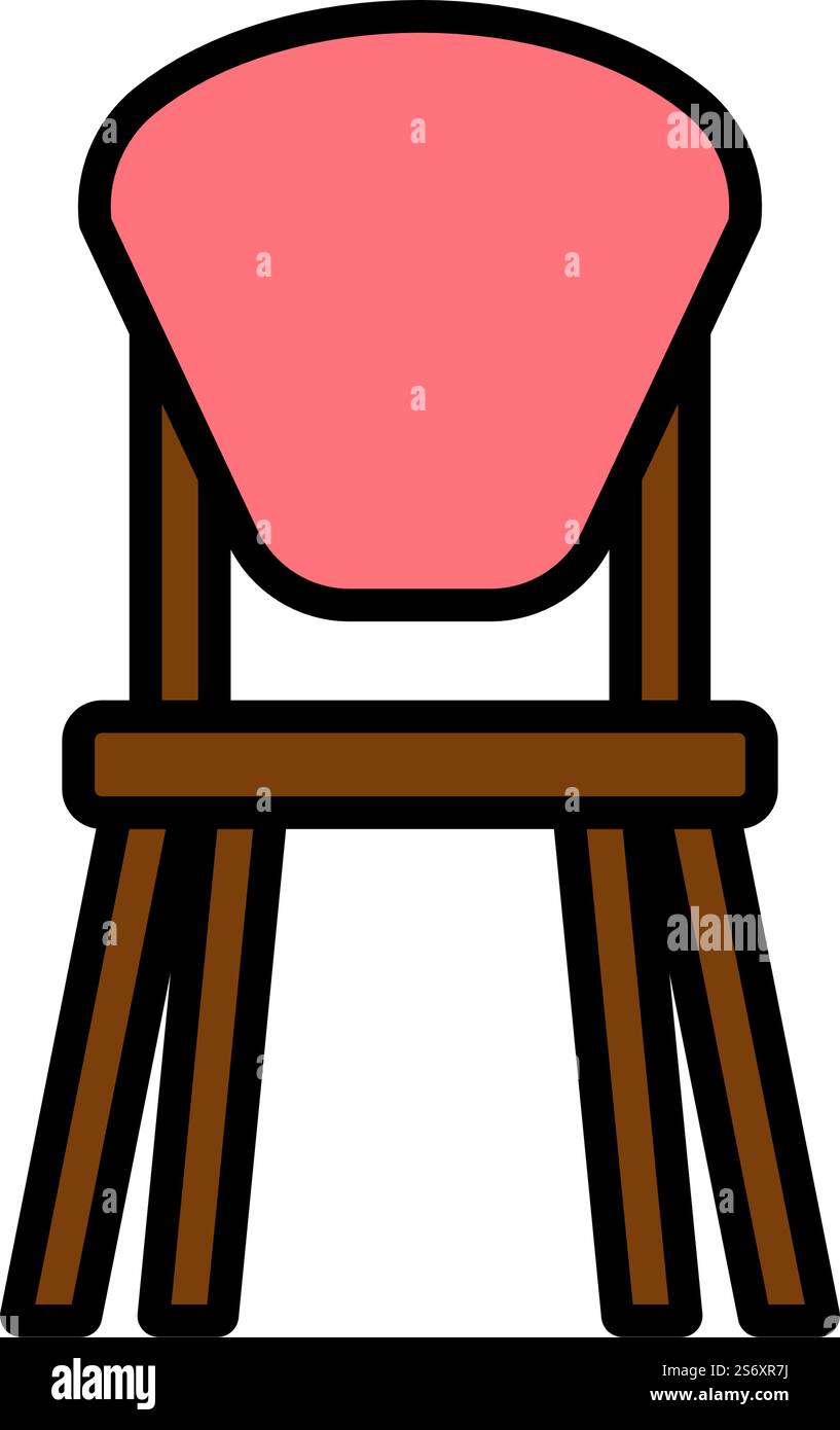 Child Chair Icon. Editable Bold Outline With Color Fill Design. Vector ...