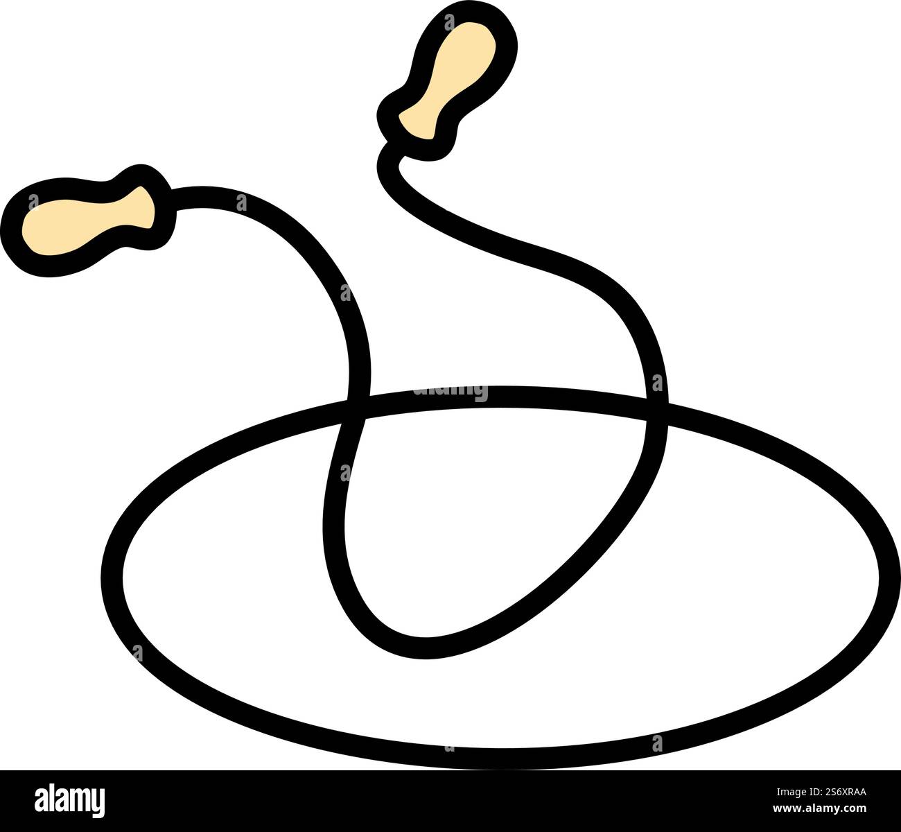Icon Of Jump Rope And Hoop. Editable Bold Outline With Color Fill ...