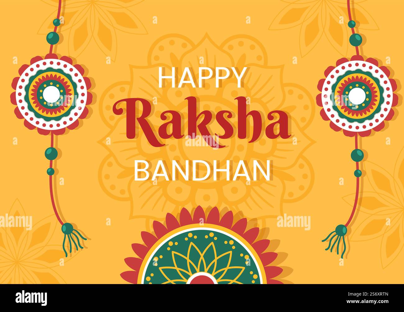 Happy Raksha Bandhan Cartoon Illustration with Sister Tying Rakhi on ...