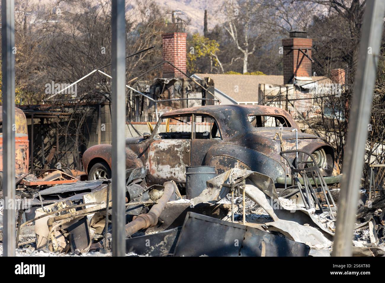Altadena, California, USA – January 17, 2025: Aftermath of the Eaton ...
