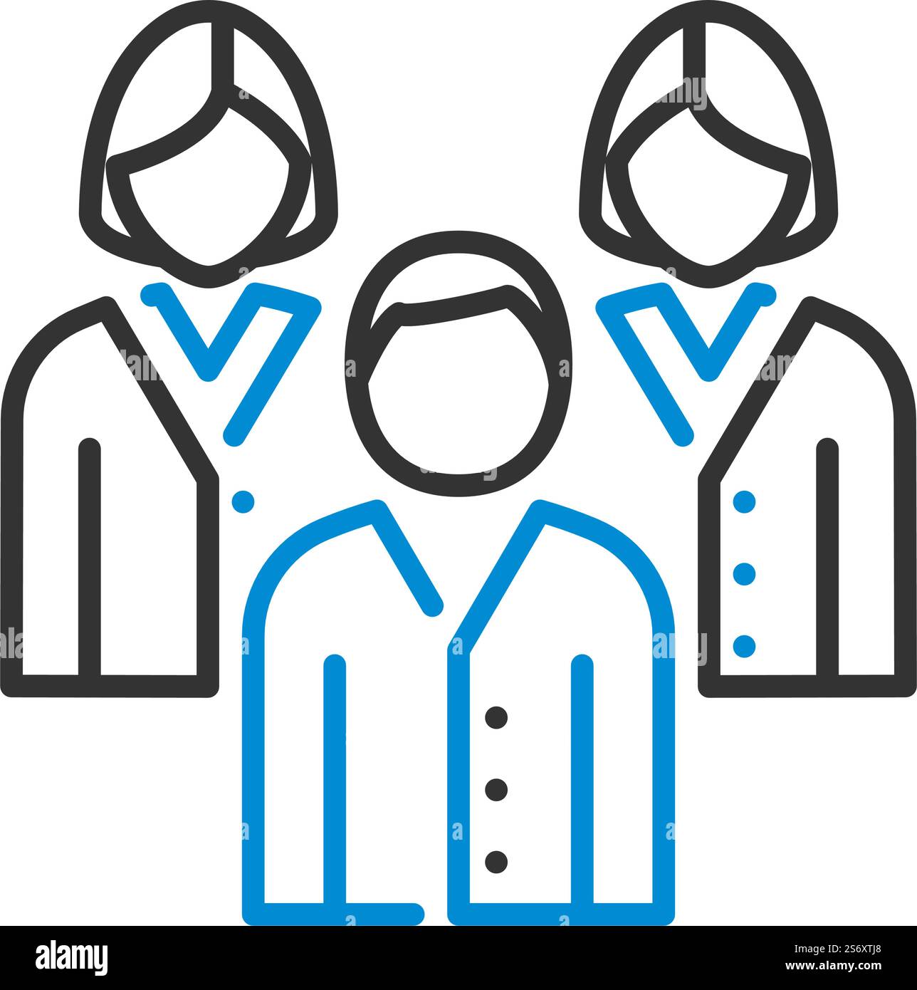 Corporate Team Icon. Editable Bold Outline With Color Fill Design ...