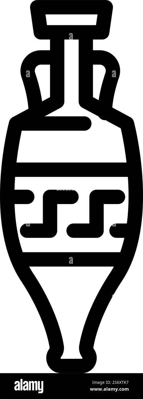 ancient amphora line icon vector. ancient amphora sign. isolated ...