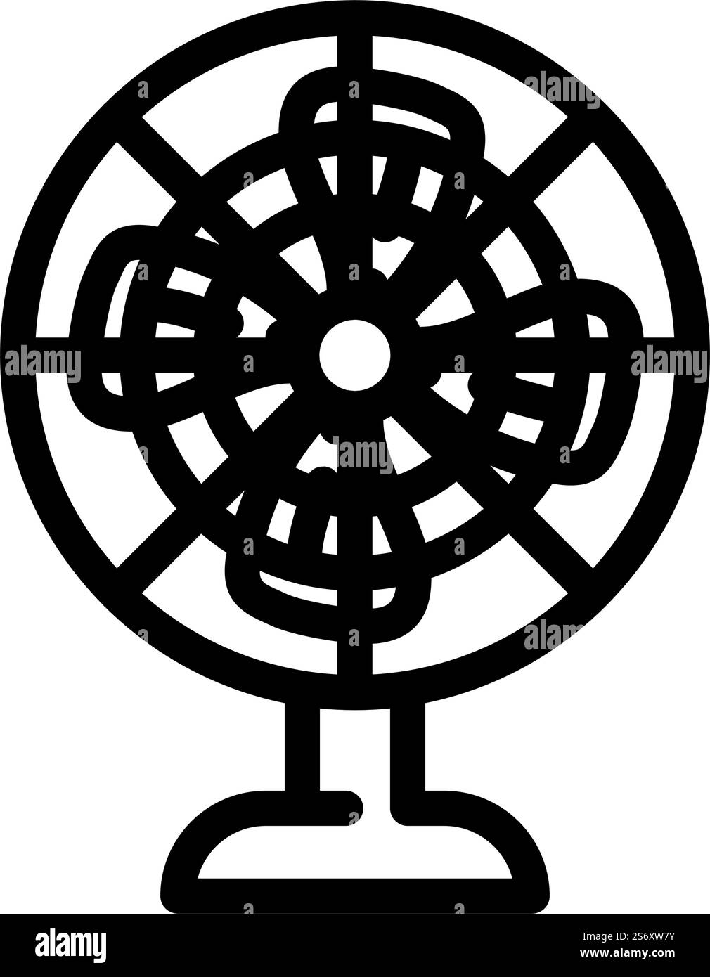 table fan line icon vector. table fan sign. isolated contour symbol ...