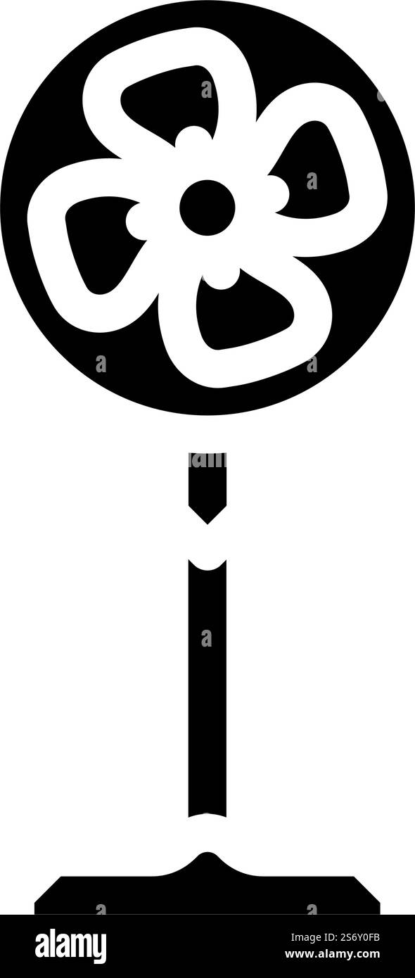 room fan glyph icon vector. room fan sign. isolated symbol illustration. room fan glyph icon vector illustration Stock Vector
