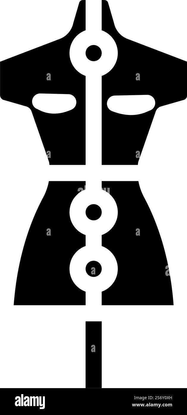 sewing mannequin glyph icon vector. sewing mannequin sign. isolated ...