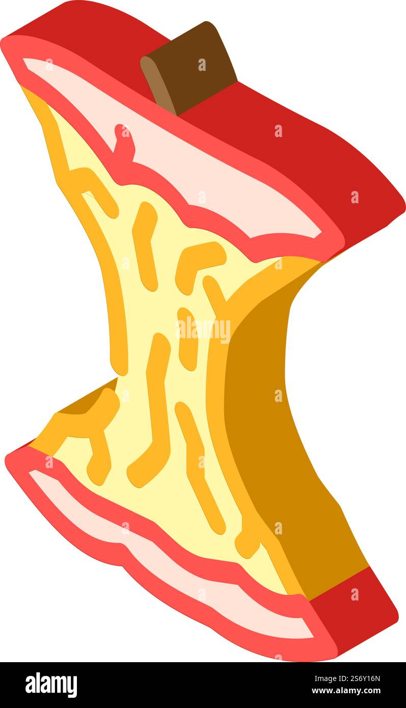 apple core isometric icon vector. apple core sign. isolated symbol ...