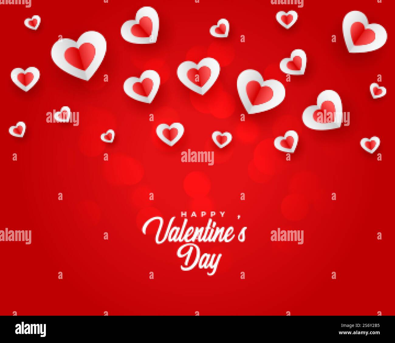 valentines day floating heart greeting background Stock Vector Image ...