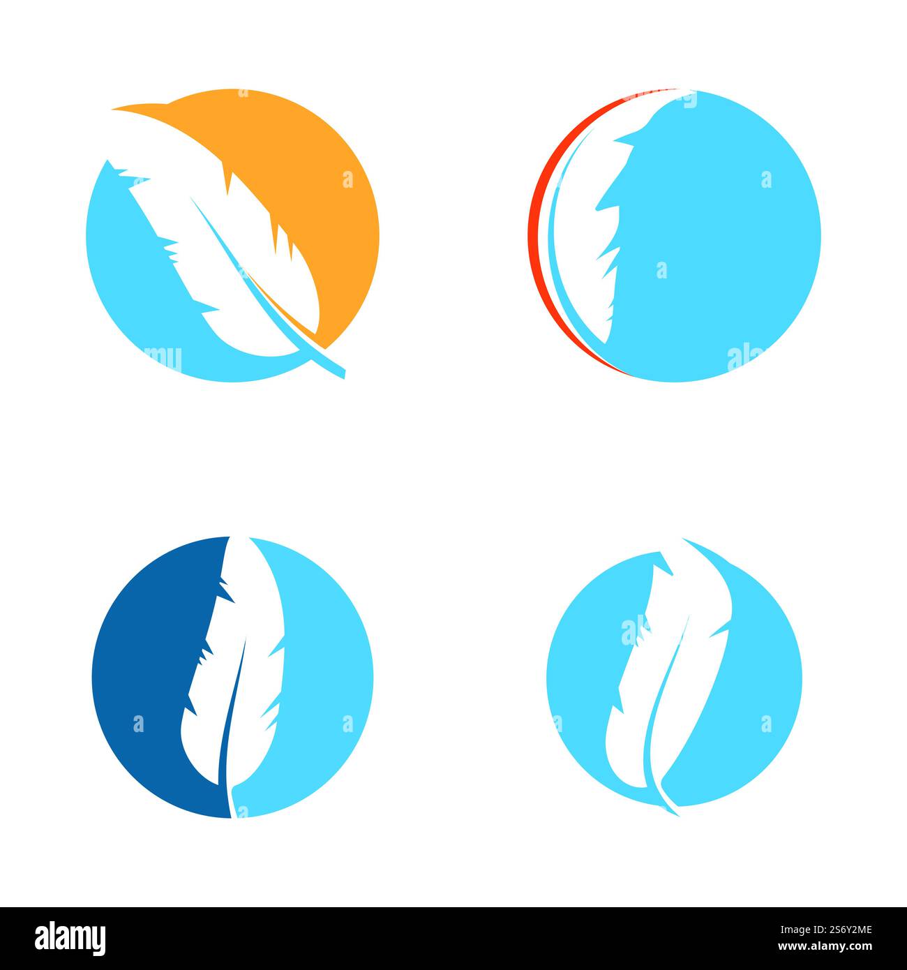 Feather Logo Vector Template Symbol Design Stock Vector Image & Art - Alamy