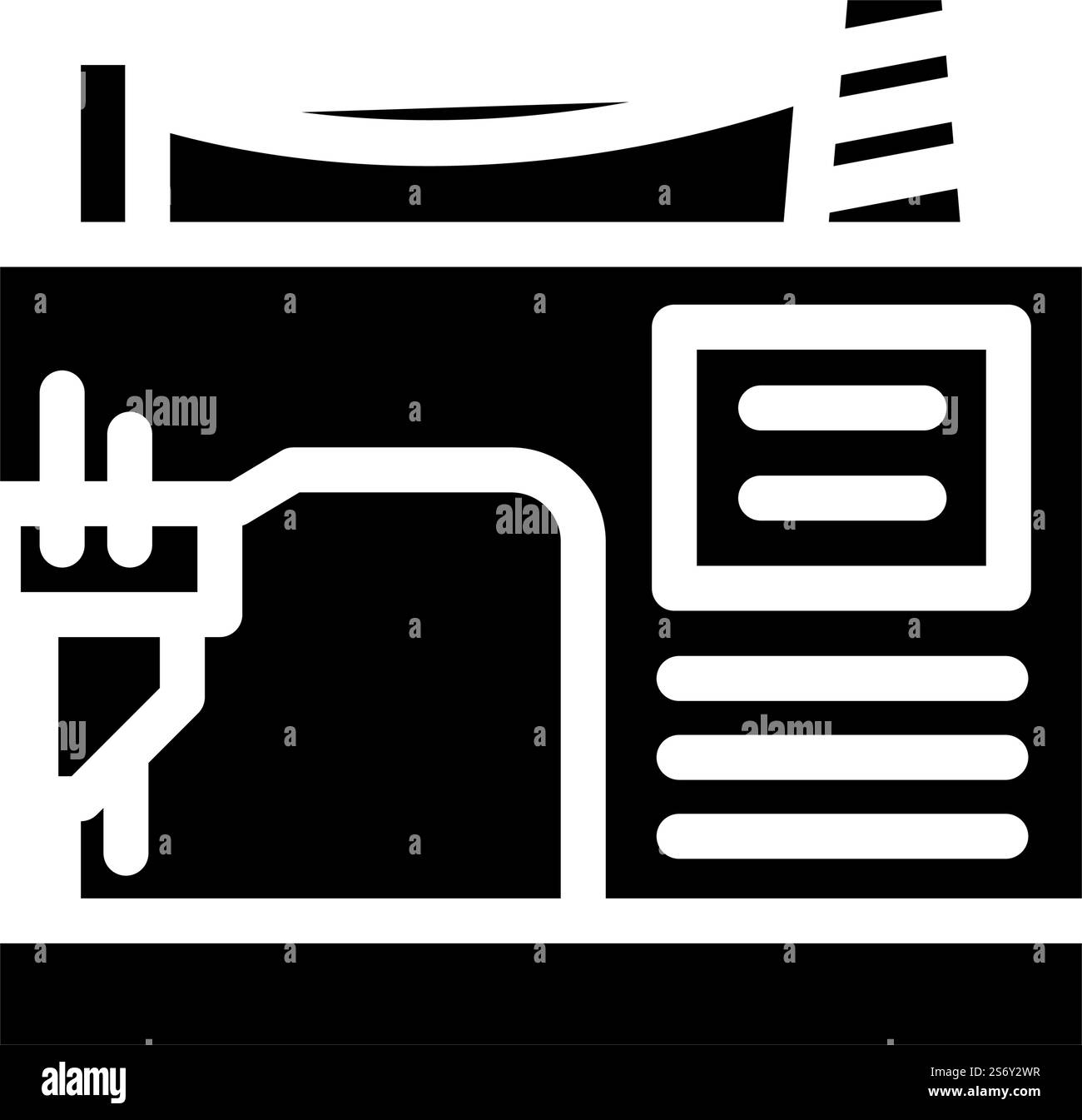 sewing machine glyph icon vector. sewing machine sign. isolated symbol ...