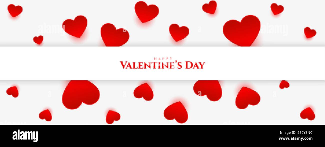 wide valentines day hearts banner design Stock Vector Image & Art - Alamy