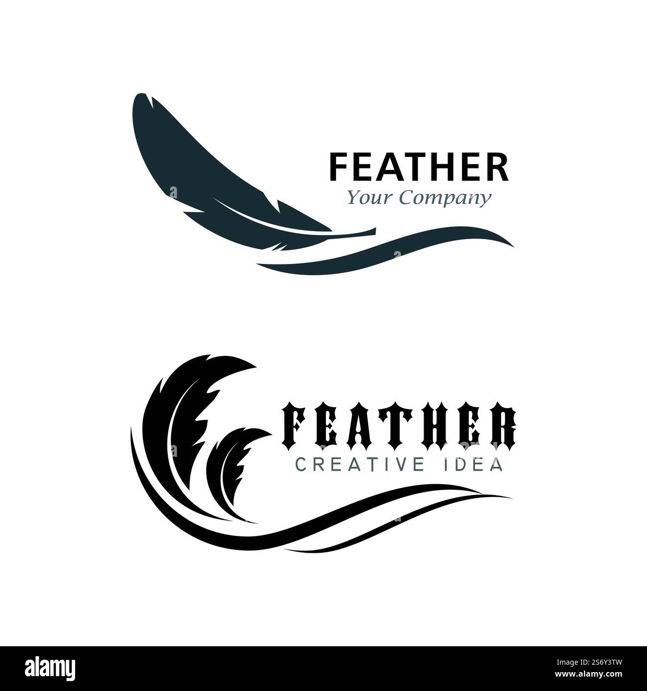 Feather Logo Vector Template Symbol Design Stock Vector Image & Art - Alamy