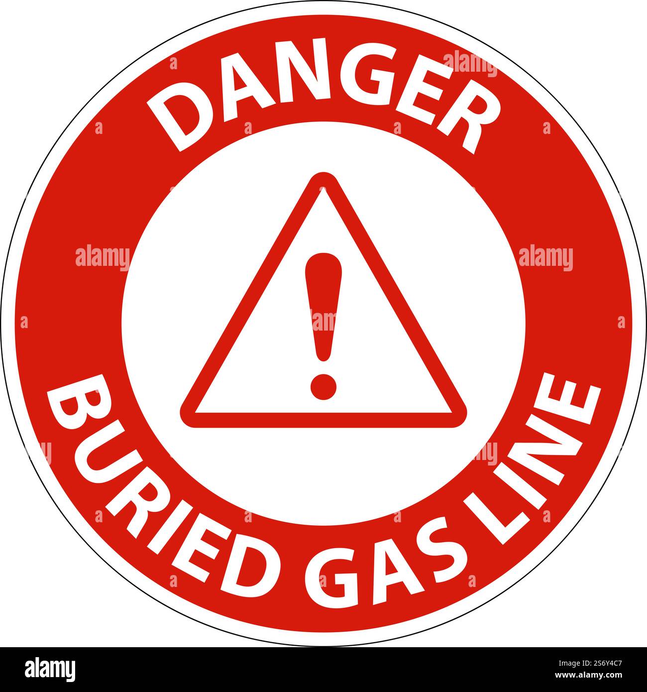 Danger Sign buried gas line On White Background Stock Vector Image ...
