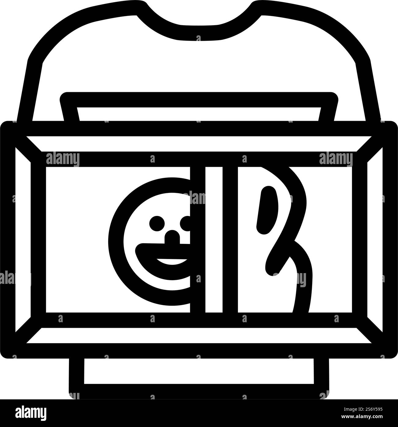 screen printing line icon vector. screen printing sign. isolated ...