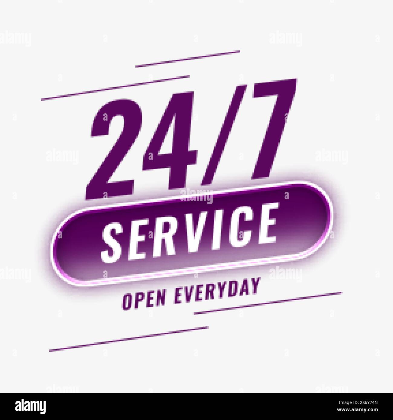 24 hours service open everyday background Stock Vector