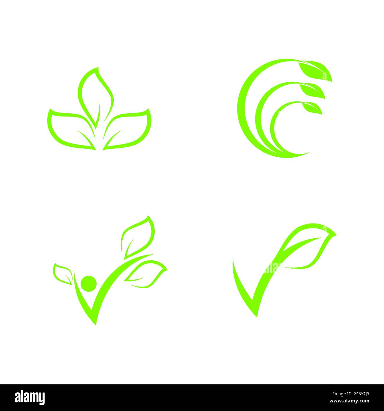 Green leaf illustration nature logo design Stock Vector Image & Art - Alamy