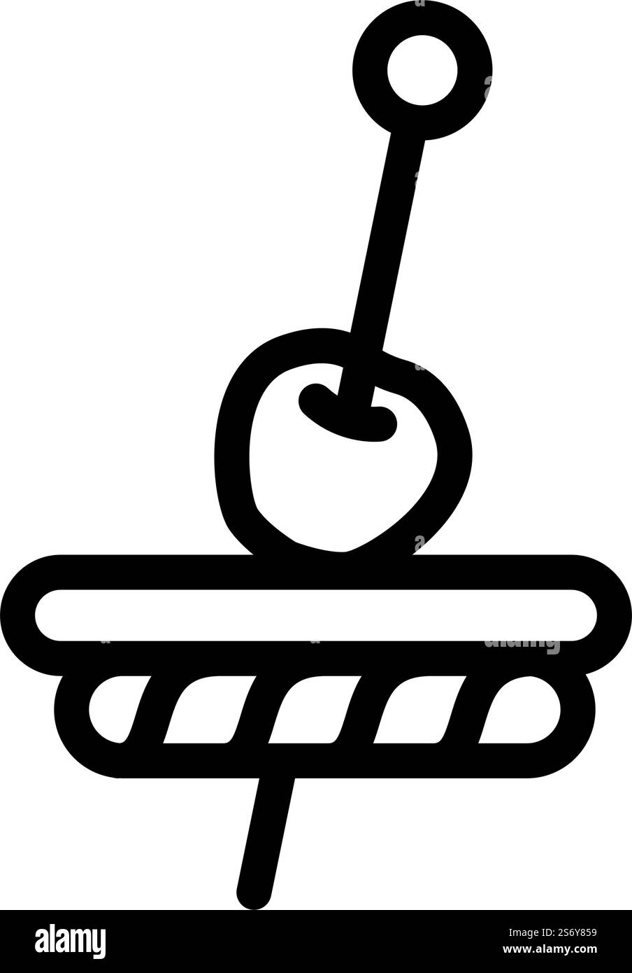 appetizer cherry red line icon vector. appetizer cherry red sign ...
