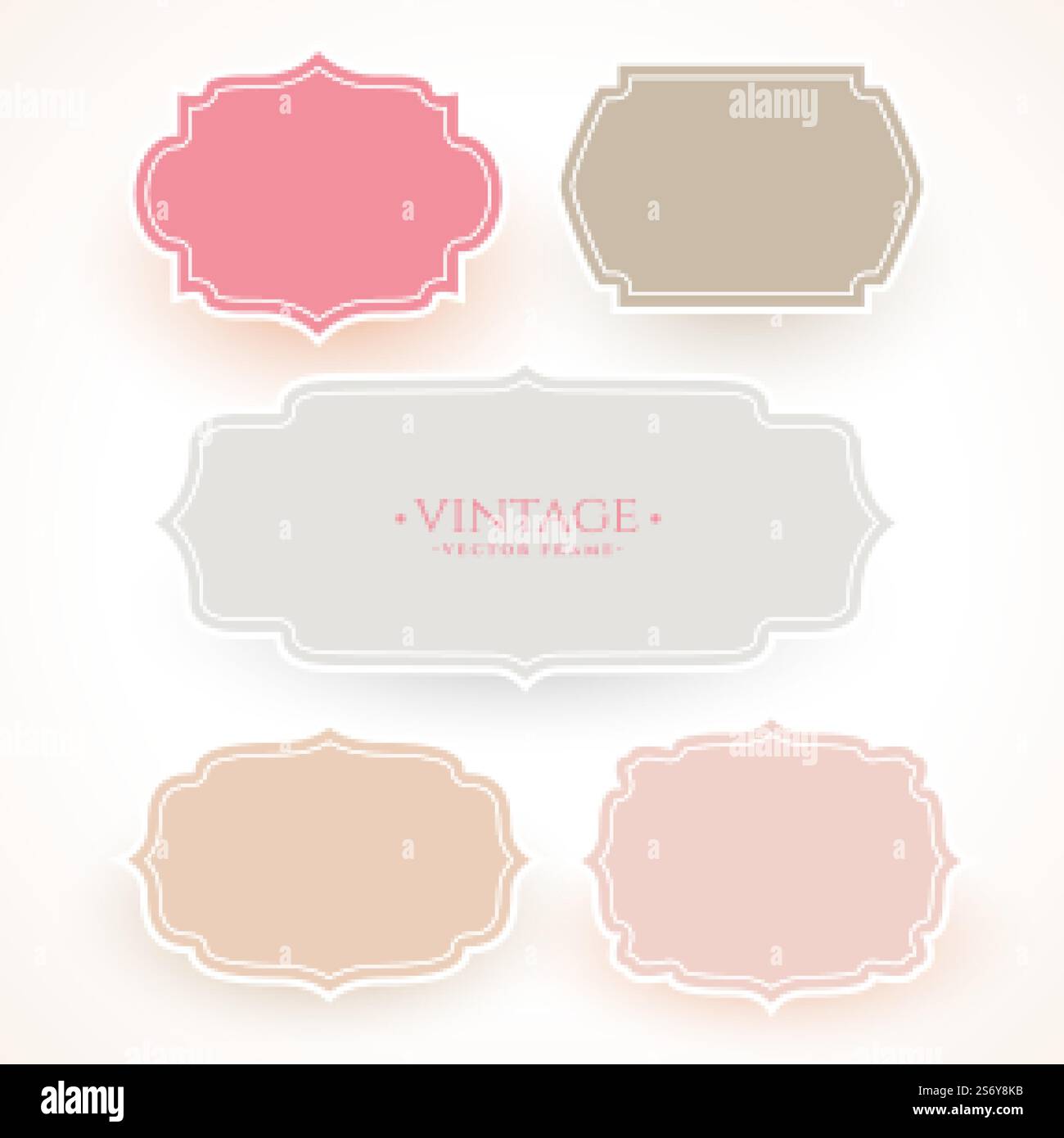 set of vintage frame label in soft colors Stock Vector Image & Art - Alamy