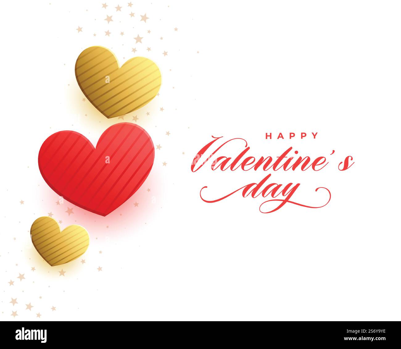 red and golden valentines day hearts background Stock Vector Image ...