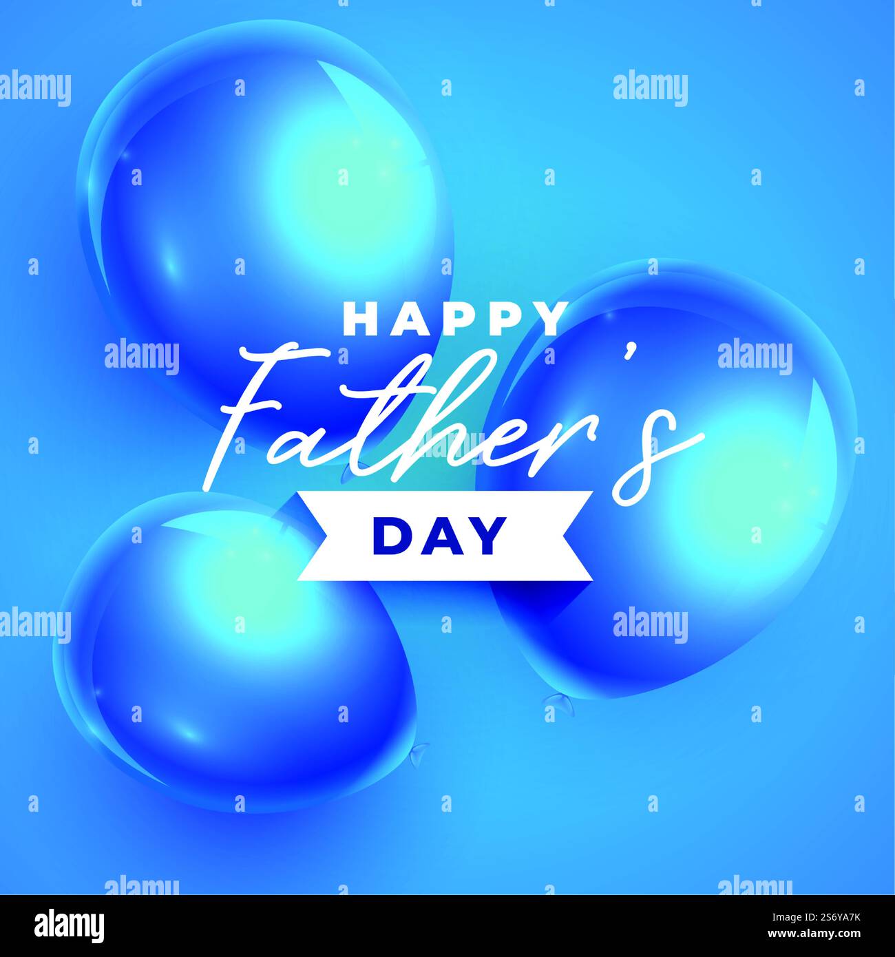 realistic happy father’s day balloons style card design Stock Vector ...
