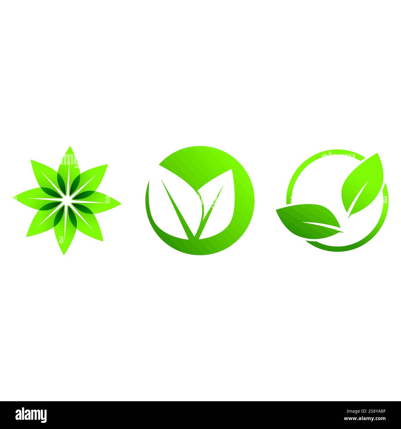 Logos of green leaf ecology nature element vector Stock Vector Image ...
