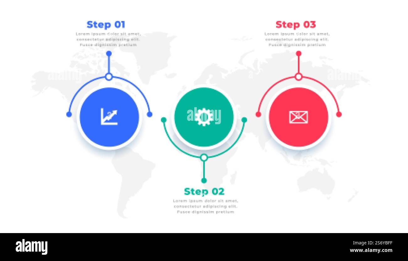 three steps modern infographic presentation template Stock Vector Image ...