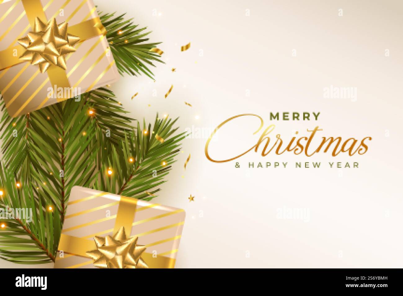 realistic merry christmas beautiful greeting wishes design Stock Vector ...