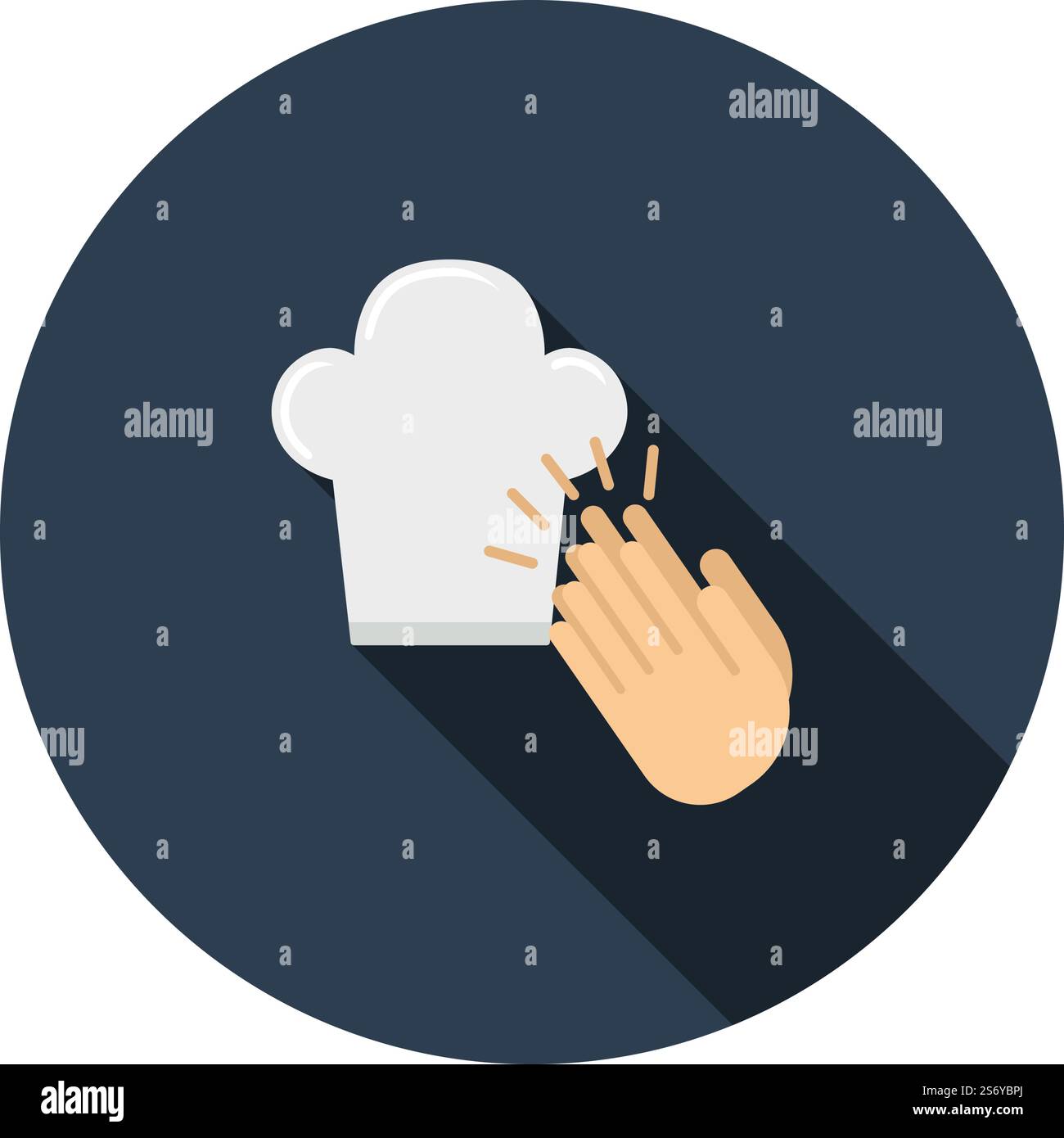 Clapping Palms To Toque Icon. Flat Color Design. Vector Illustration. Stock Vector