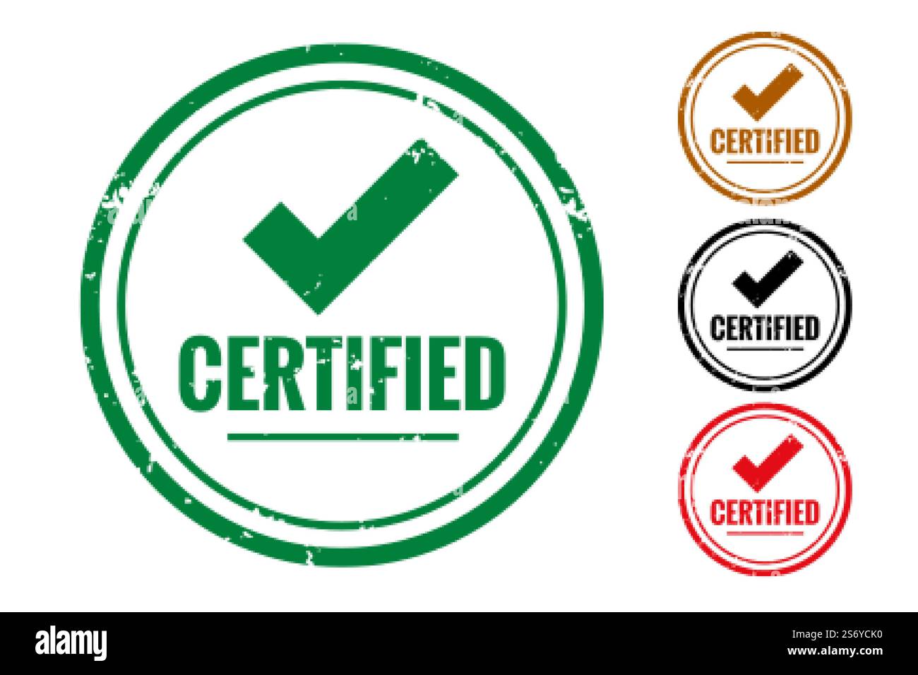 certified check quality label or rubber stamp set Stock Vector