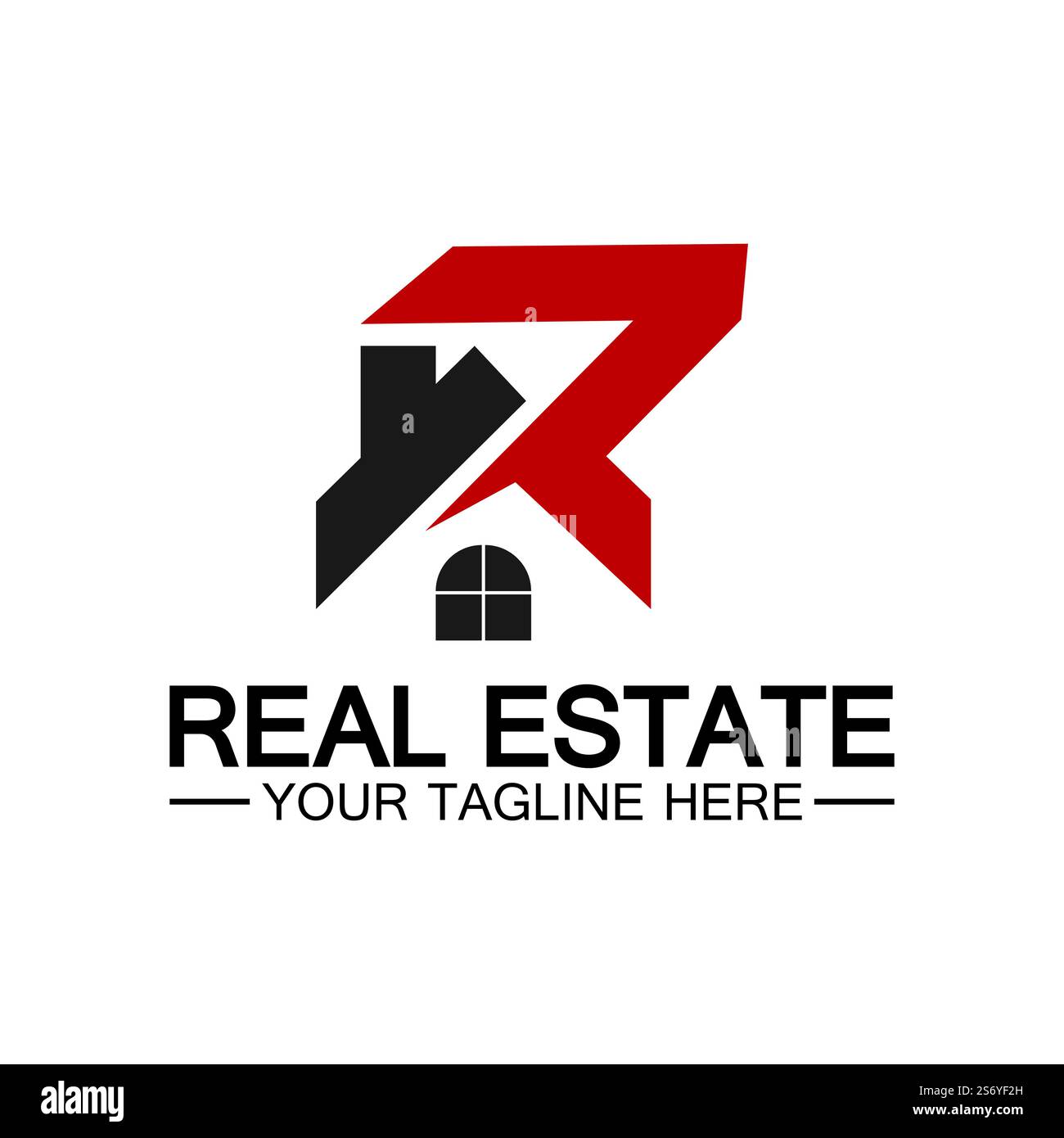 Initial letter R real estate and house logo design vector illustration ...