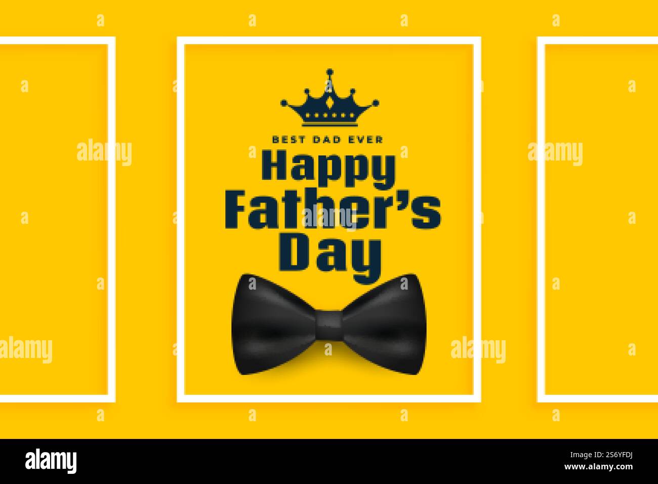 realistic happy fathers day yellow greeting card design Stock Vector ...