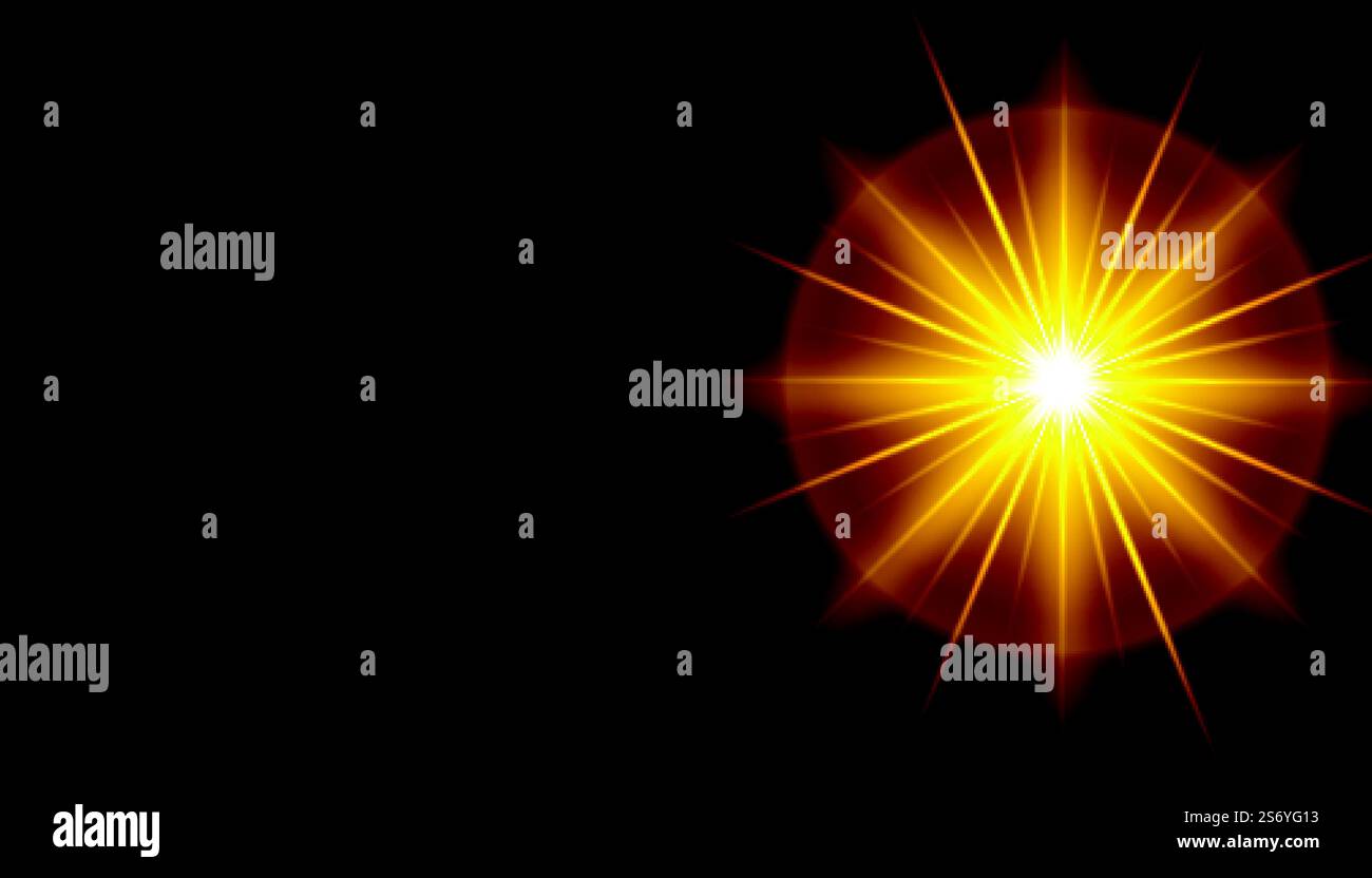 Black background with glowing light rays effect design Stock Vector ...