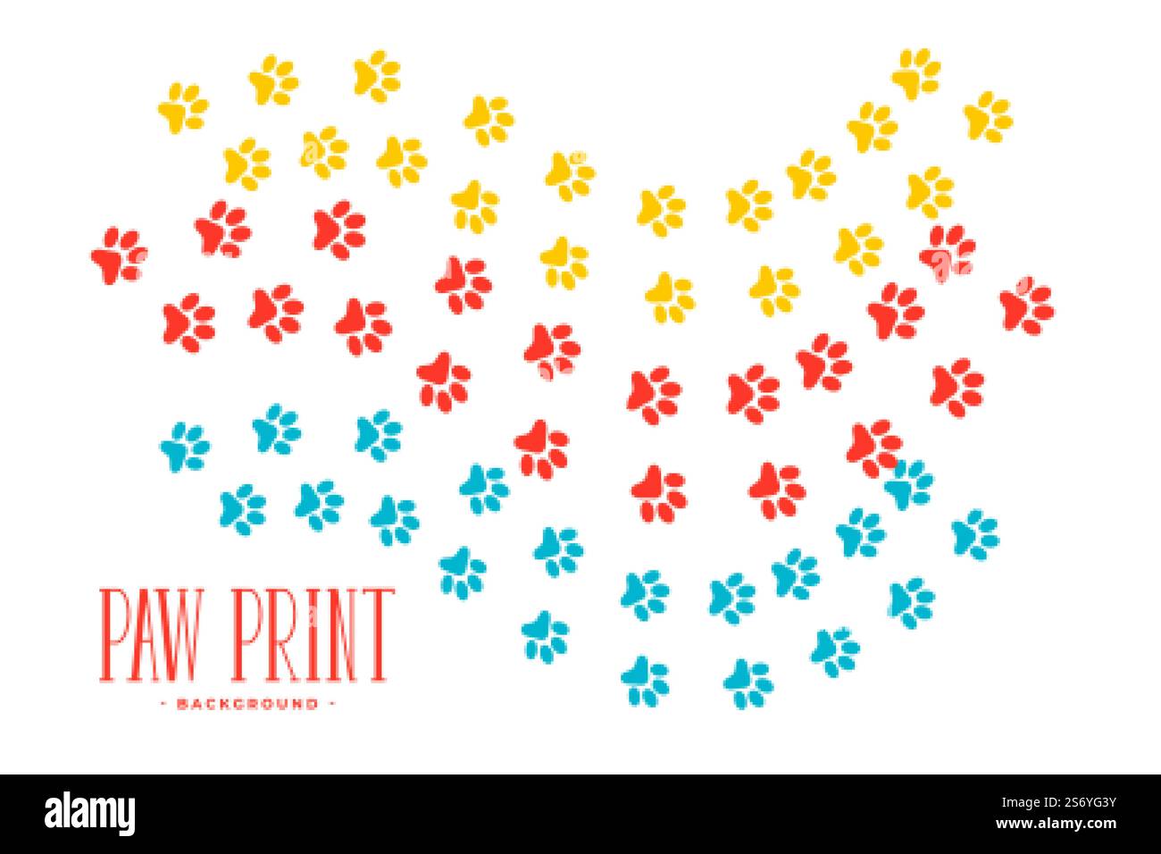 dog or cat paw prints trail design Stock Vector Image & Art - Alamy