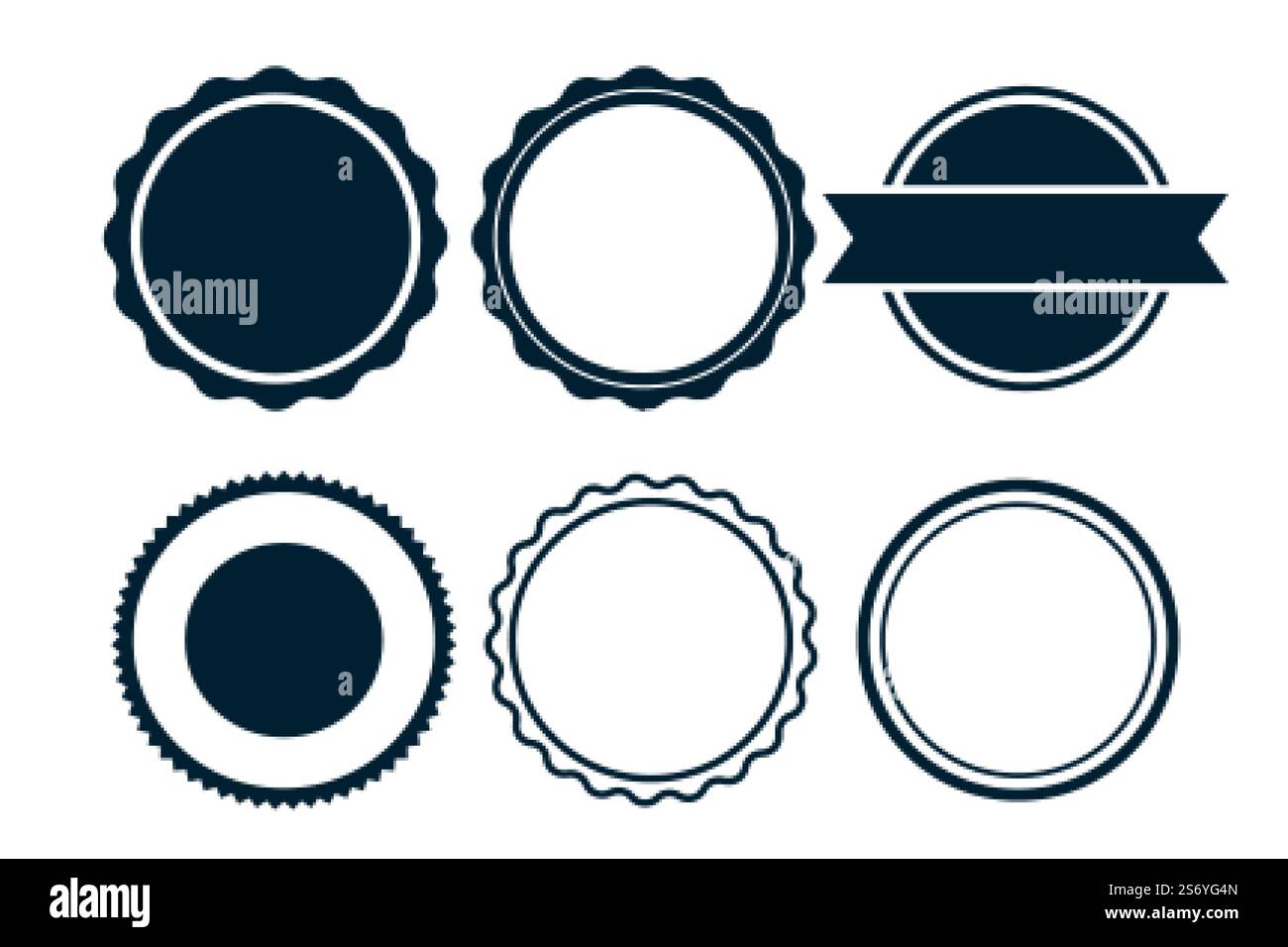 empty blank labels or circular stamps set of six Stock Vector Image ...