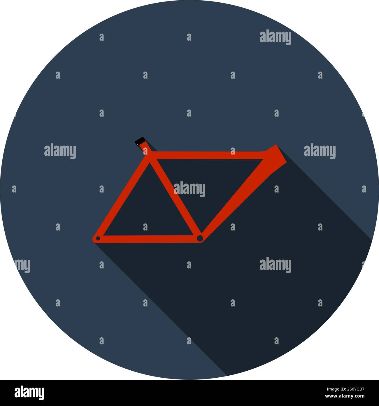 Bike Frame Icon. Flat Circle Stencil Design With Long Shadow. Vector Illustration. Stock Vector