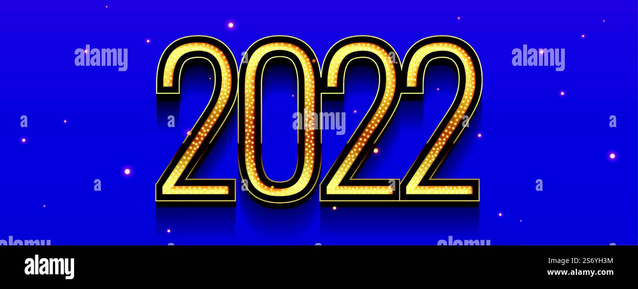 2022 golden text effect new year banner in 3d style Stock Vector Image ...