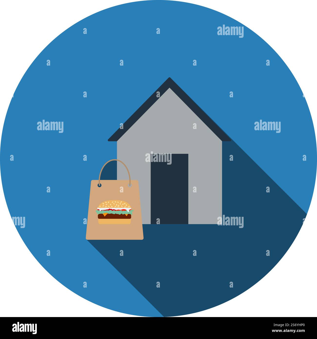 Food Delivery Icon. Flat Color Design. Vector Illustration Stock Vector ...