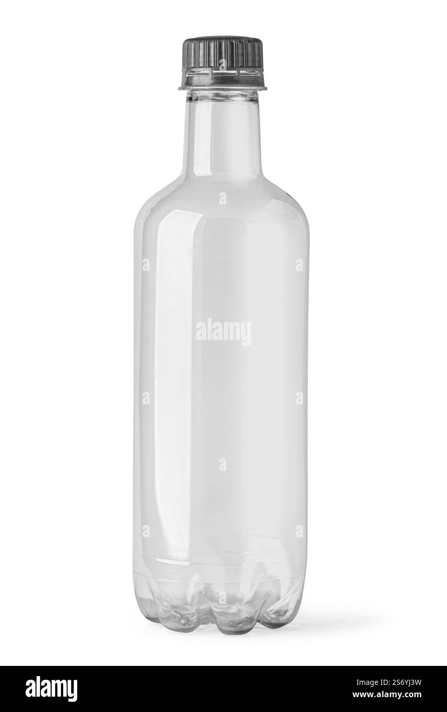 Empty plastic bottle with lid isolated on white with clipping path Stock Photo