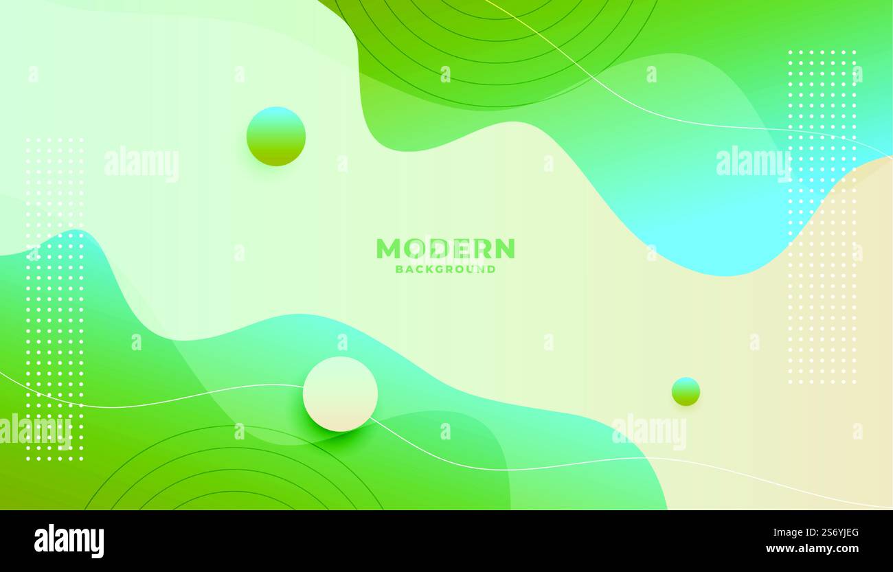 modern green background with gradient fluid wavy shapes Stock Vector ...