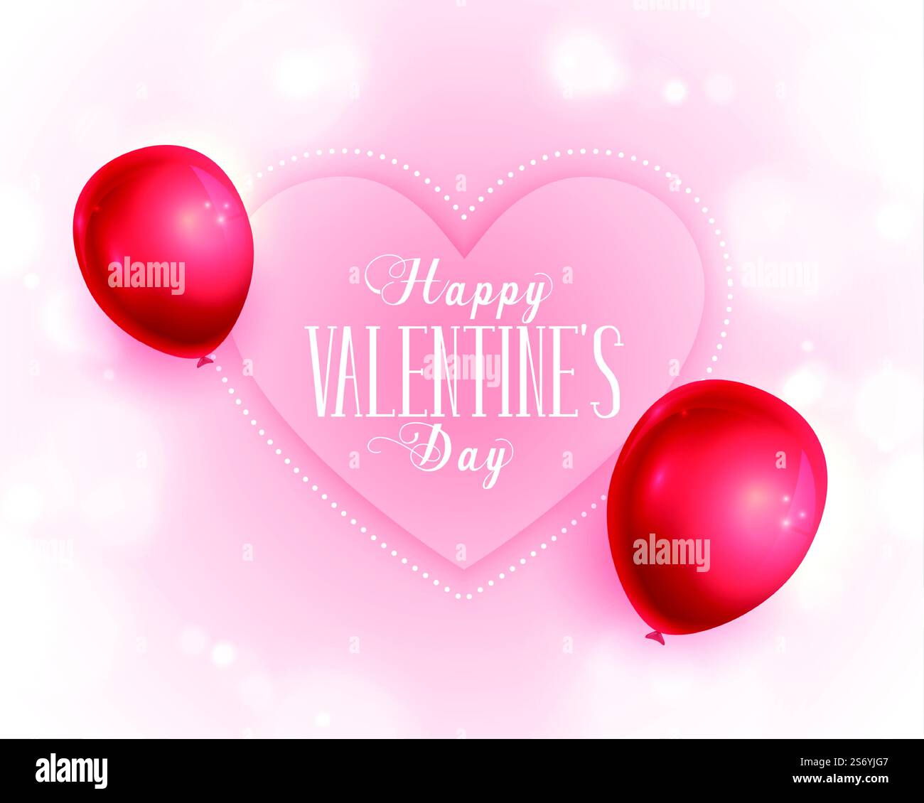 valentines day greeting with realistic balloons Stock Vector Image ...