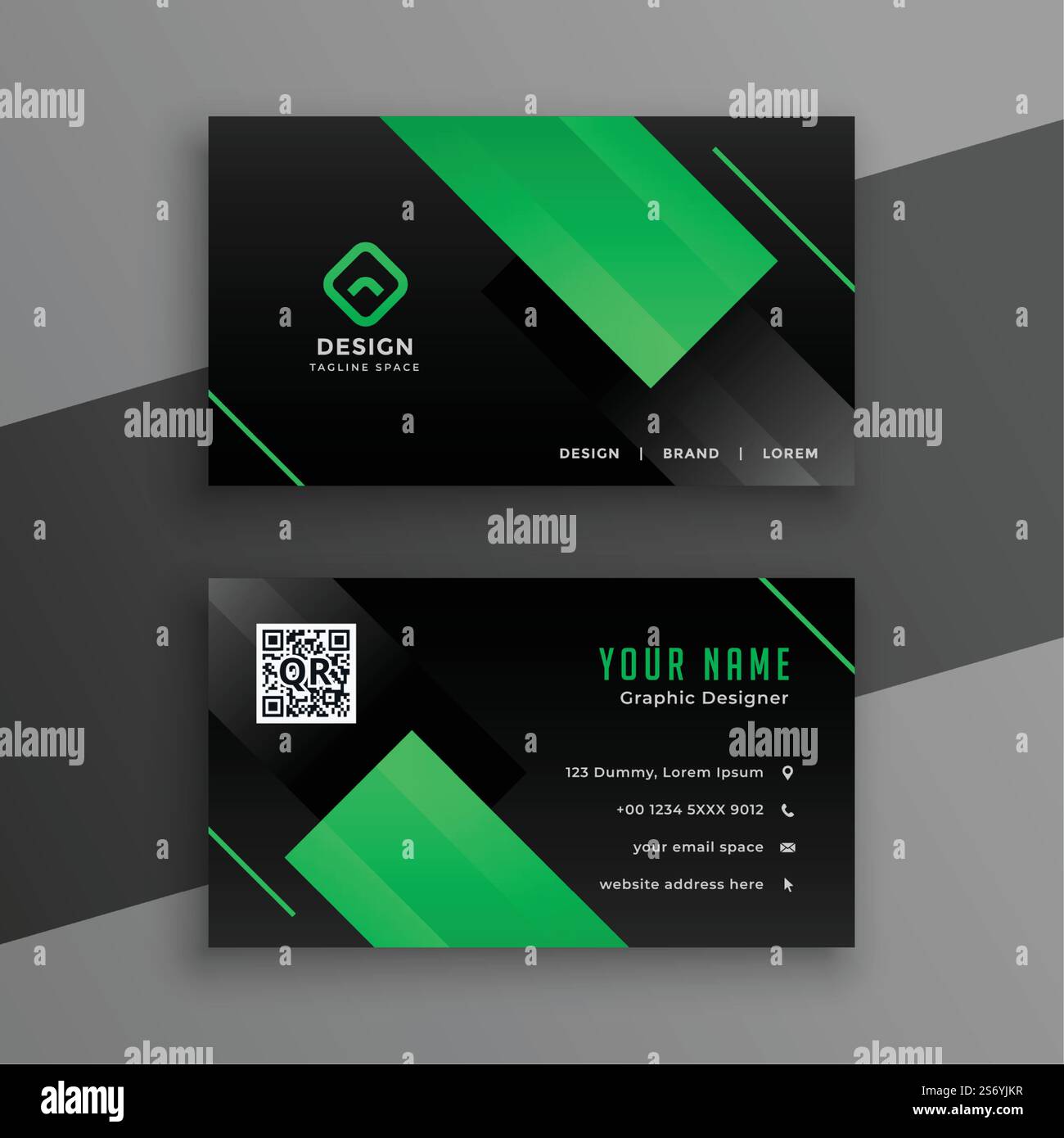 green and black modern business card design Stock Vector Image & Art ...
